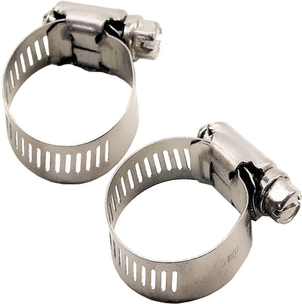 image of Stainless Steel Universal Hose Clamp, 3/8-in to 7/8-in, 2 pack
