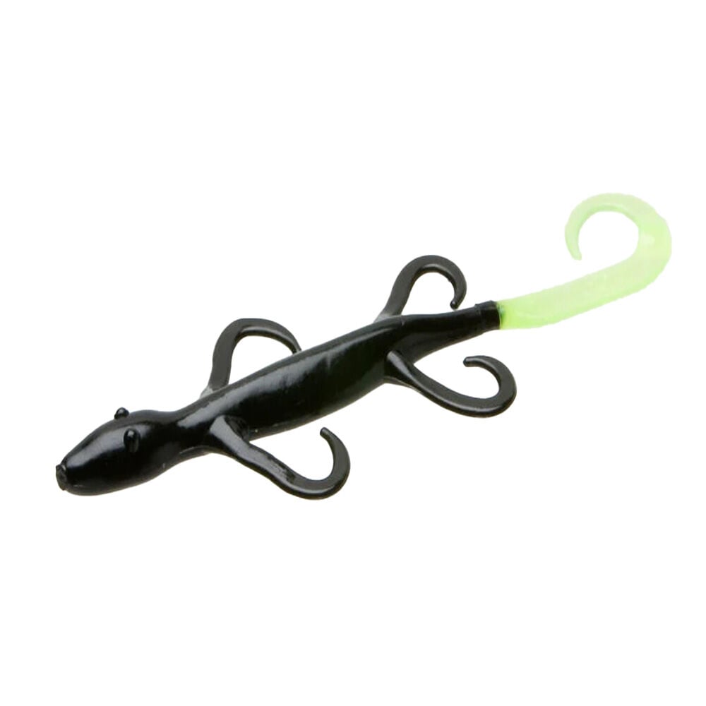 image of 6 in Lizard Fishing Lure, Black Chartreuse, 9 pk