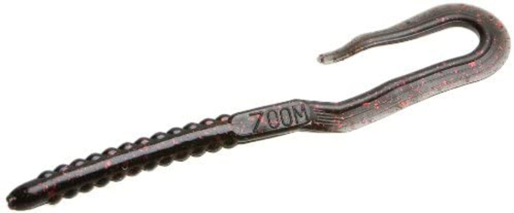 image of Black Red Glitter U-Tail Worm, 20 pk