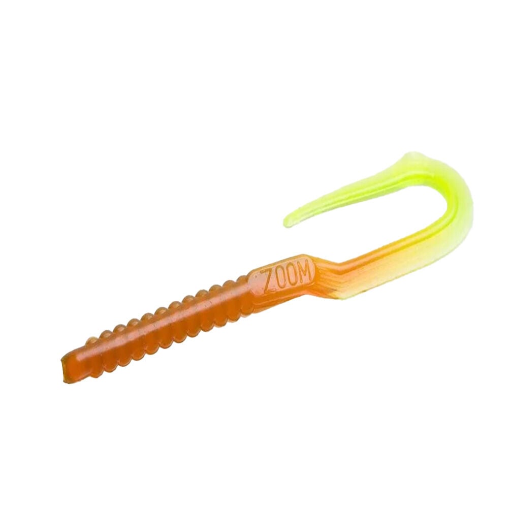 image of 6.75 in U-Tale Worm Fishing Lure, Motor Oil Chartreuse, 20 pk