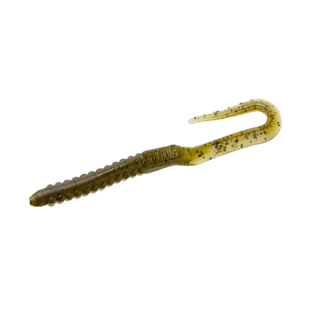 image of 6.75 in U-Tale Worm Fishing Lure, Green Pumpkin, 20 pk