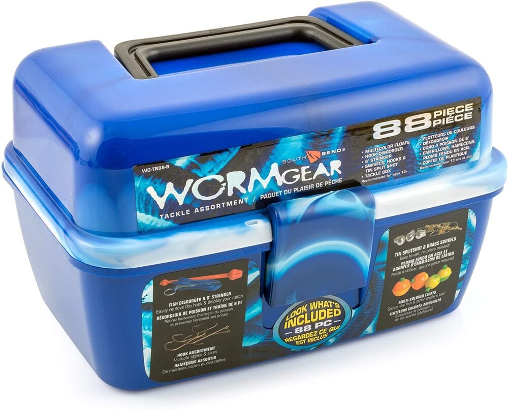 image of Worm Gear 88-piece Tackle Box, Blue
