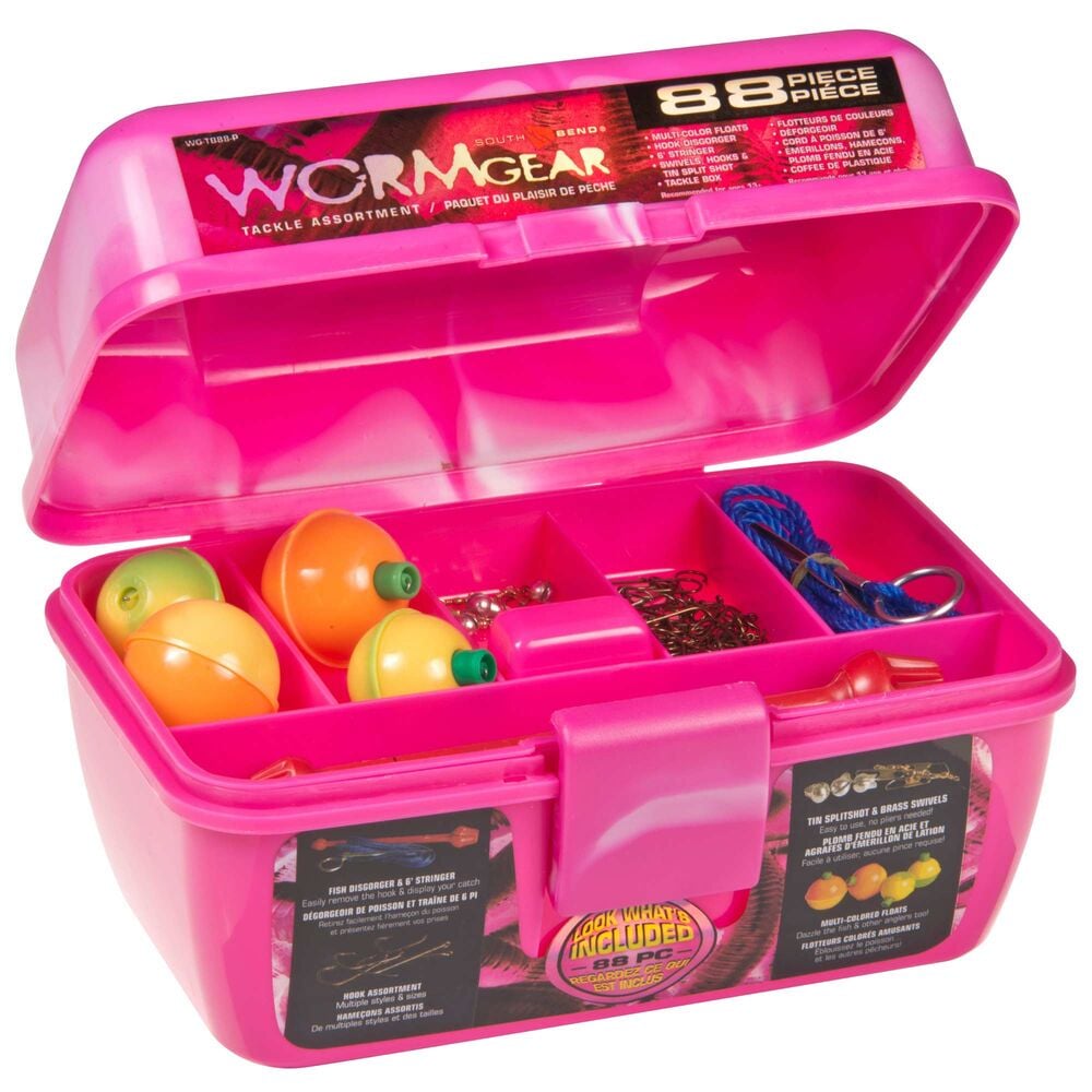 image of Worm Gear 88-piece Tackle Box, Pink