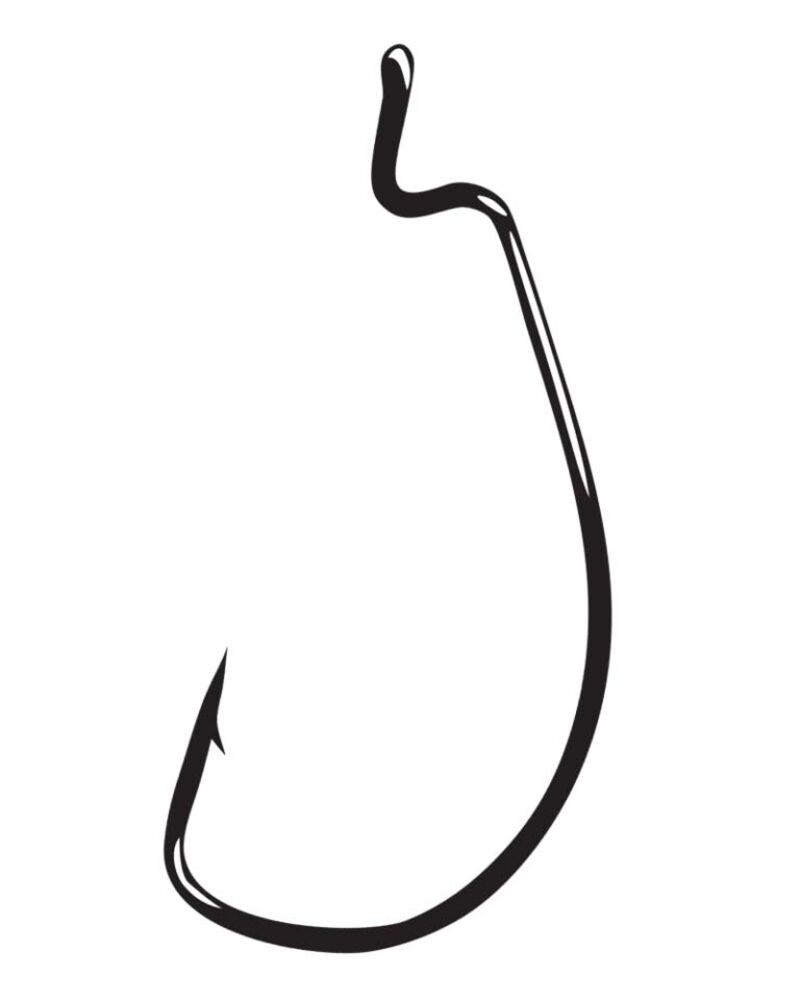 image of Black EWG Offset Shank Worm Hook, #1/0, 6 pack