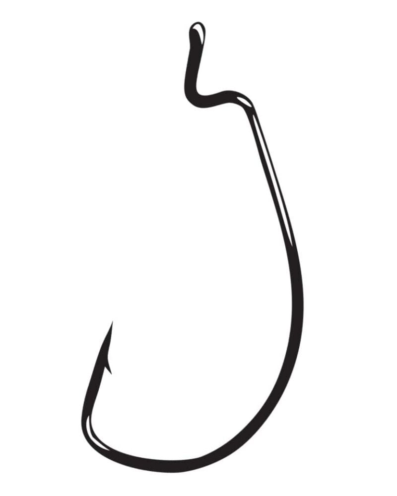 image of Black EWG Offset Shank Worm Hook, #2/0, 6 pack