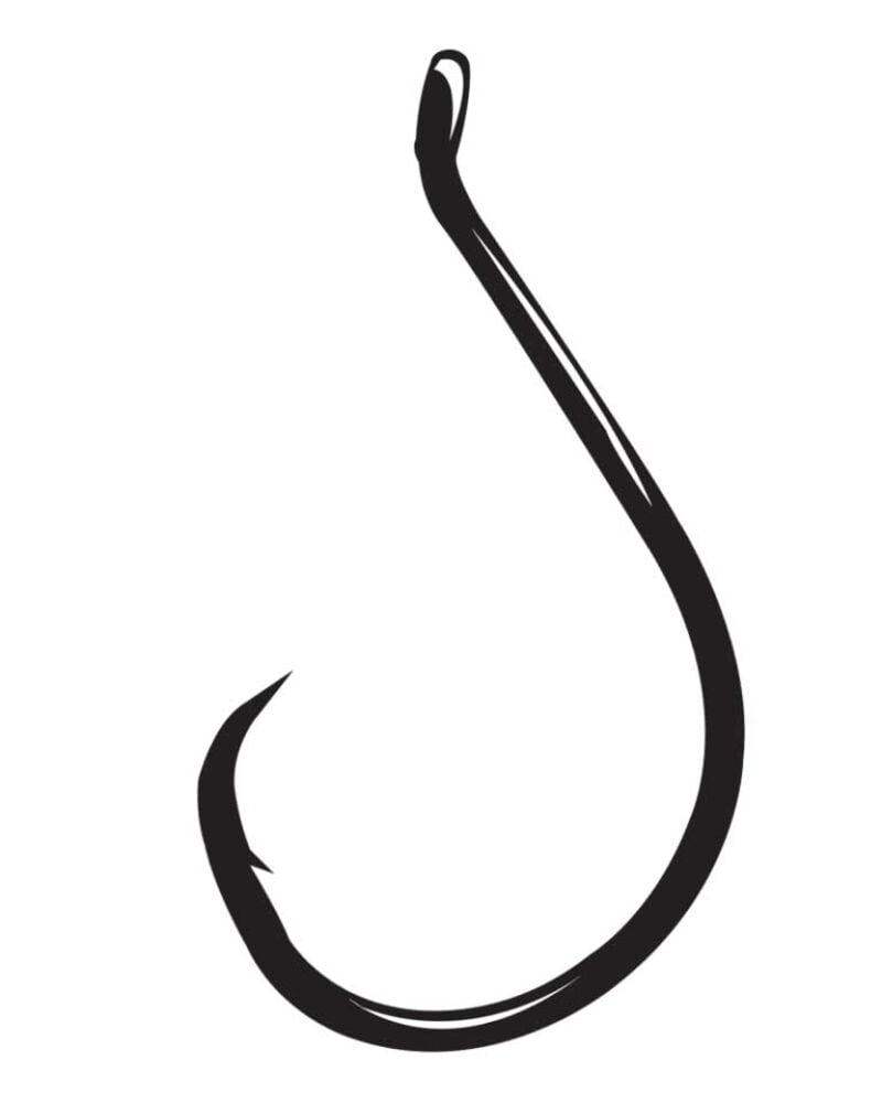 image of Black Offset Point Circle Octopus Hook, #6/0, 6 pack