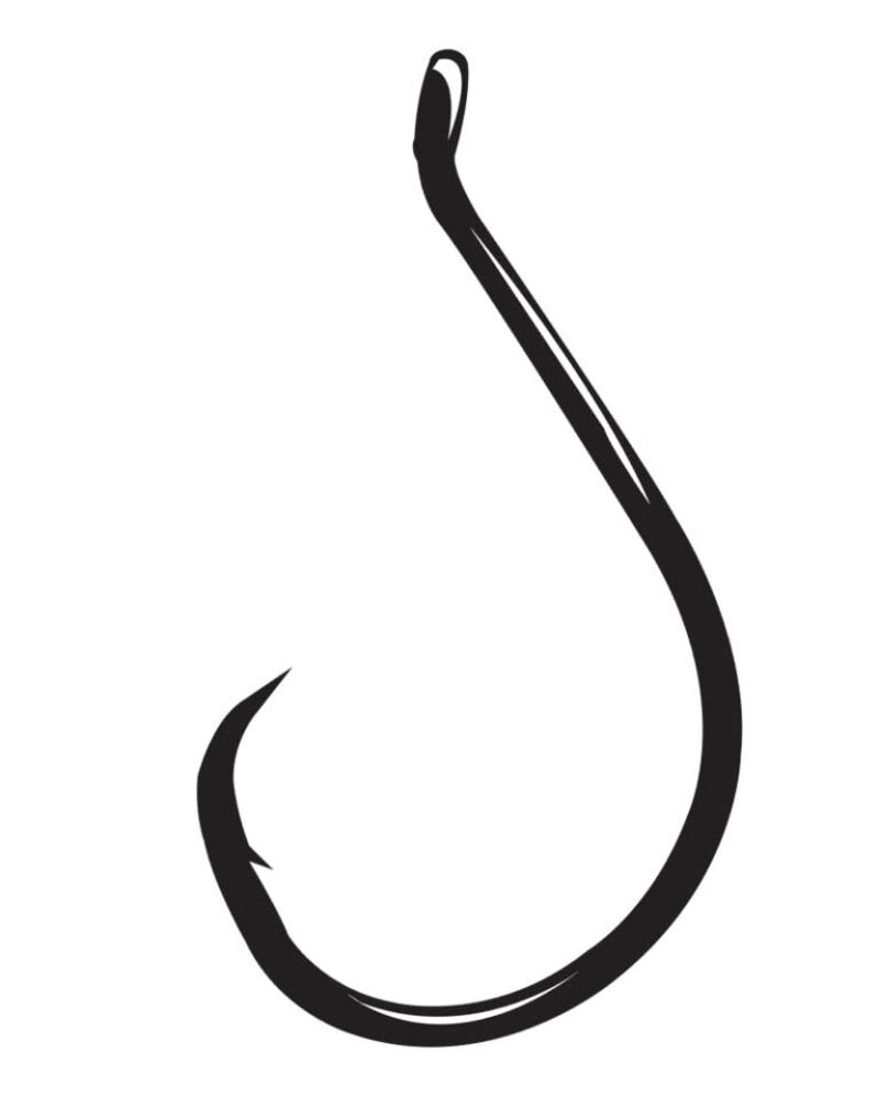 image of Black Offset Point Circle Octopus Hook, #8/0, 6 pack
