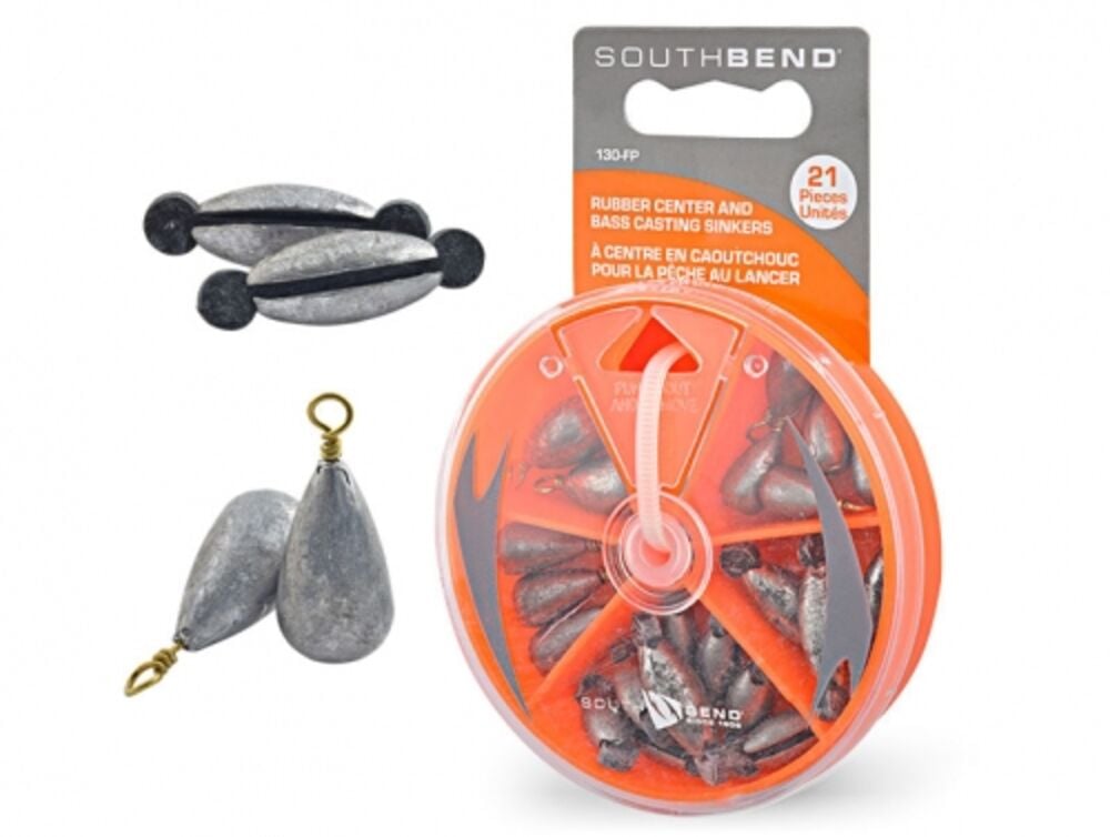 image of 21-piece Rubber Center & Bass Casting Sinker Assortment