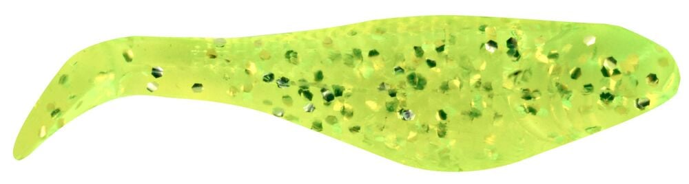 image of 1 in Soft Fishing Lure, Chartreuse/Silver Flake