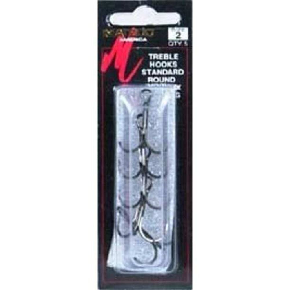 image of Round Bend XX Strong Black Chrome Treble Hook, #1