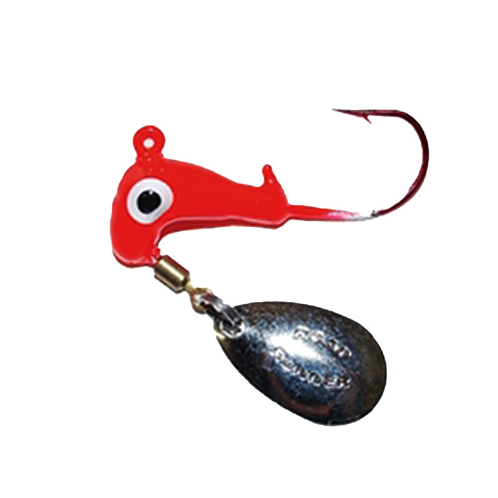 image of Flo Red Barbed Head Fishing Lure, 1/8 oz, 6 pk