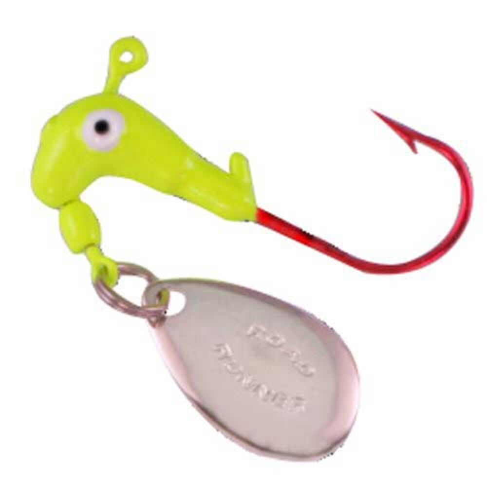 image of Chartreuse Barbed Head Fishing Lure, 1/16 oz, 6 pk