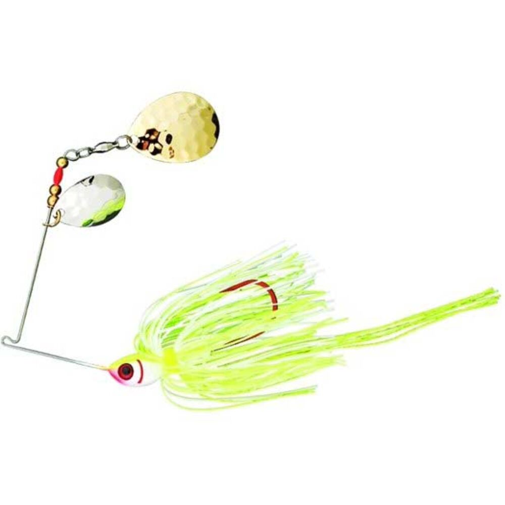 image of Chartreuse Tux & Tails Spinnerbait Fishing Lure, 3/8 oz