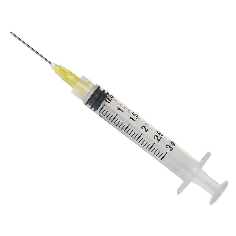 image of Disposable Syringe- Ideal, 3 cc, 22 ga x 3/4 in, 3 pk