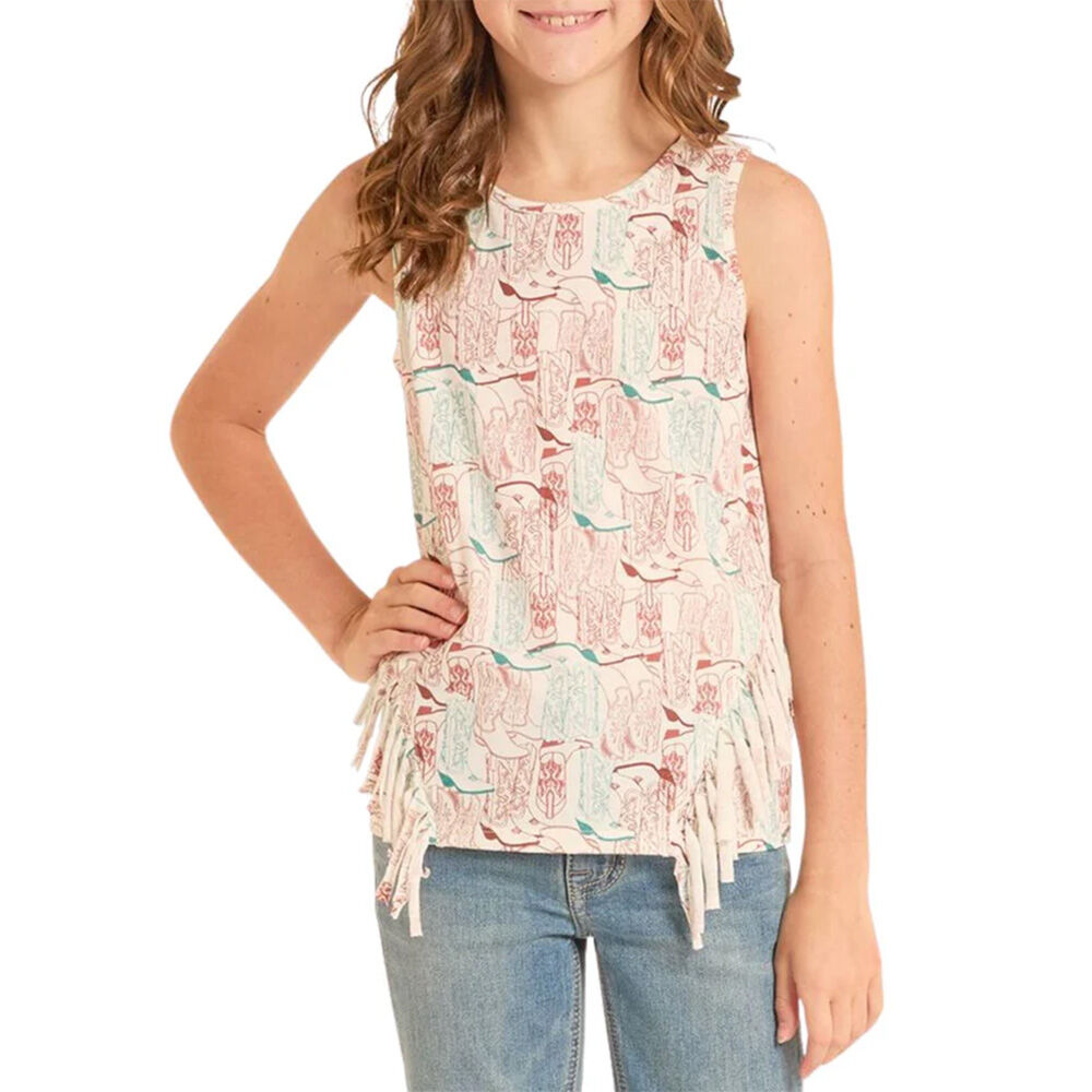 image of Kids' Fringe Graphic Sleeveless Top