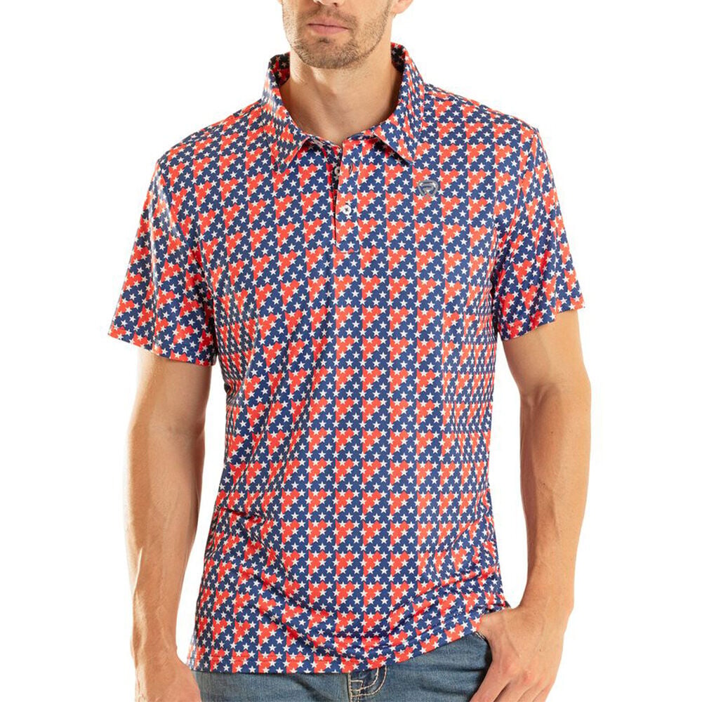 image of Men's Americano Printed Short Sleve Polo