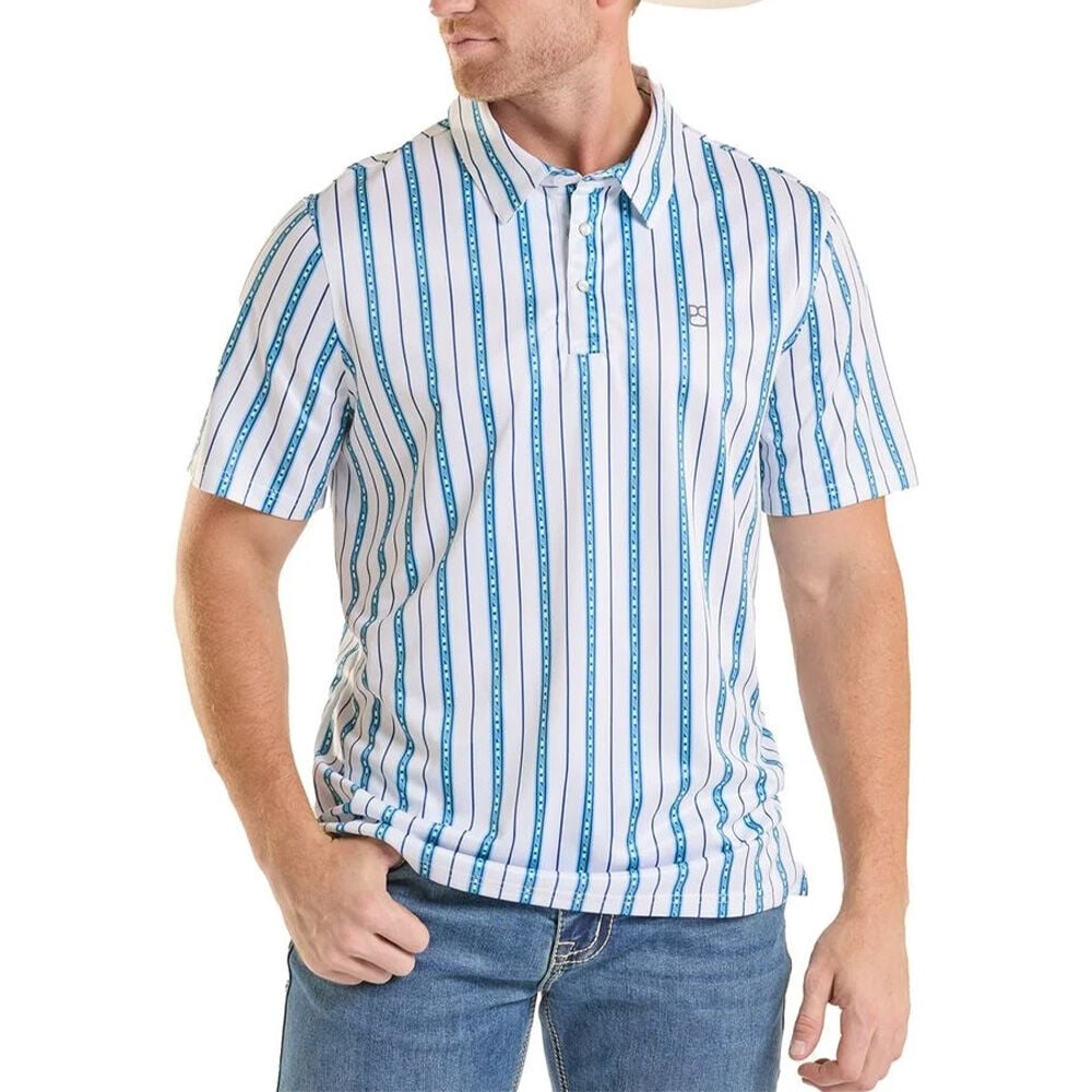 image of Men's Stripe Short Sleeve Snap Shirt