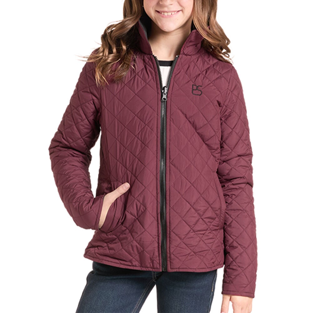 image of Kids' Reversible Quilt Jacket, Wine