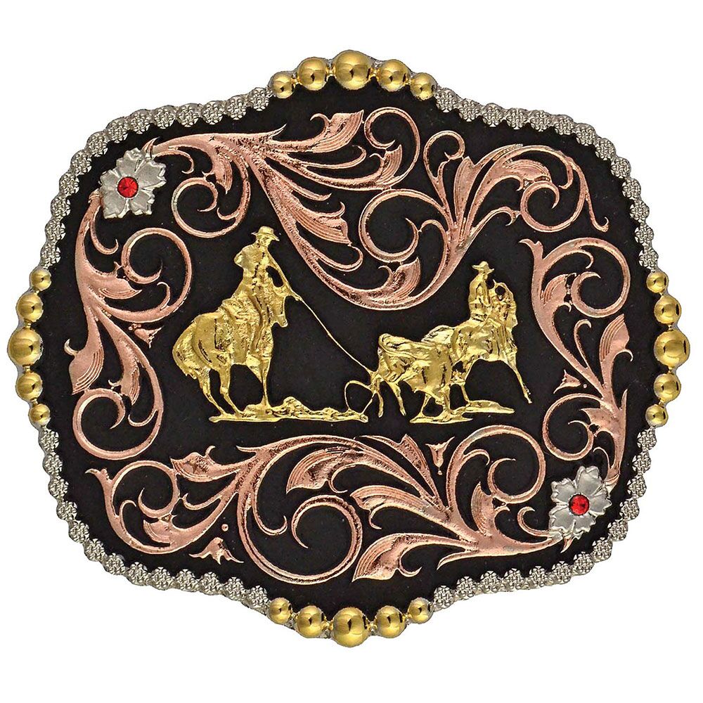 image of Tri-Color Team Ropers Traditional Attitude Buckle