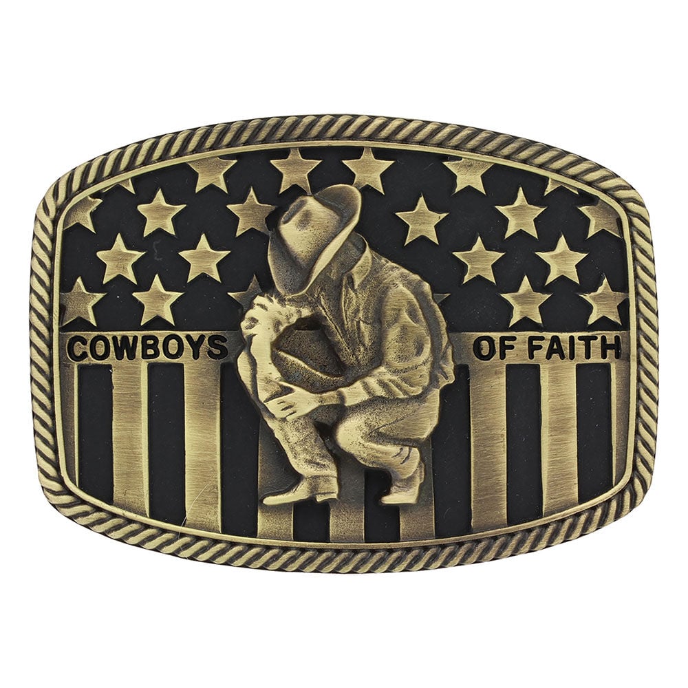image of Cowboys of Faith Heritage Flag Attitude Buckle