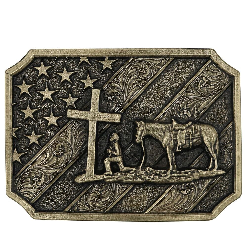 image of Patriot Christian Cowboy Attitude Belt Buckle