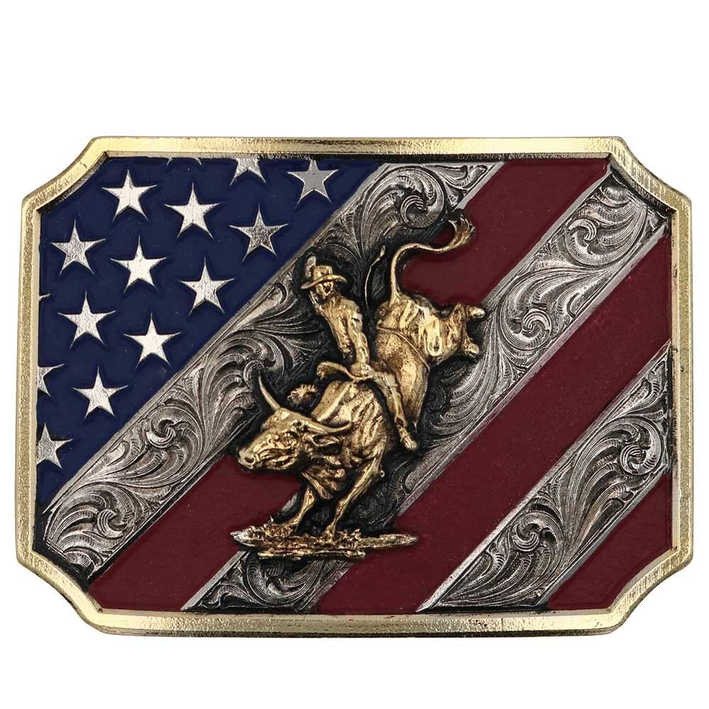 image of Patriot Bull Rider Attitude Belt Buckle