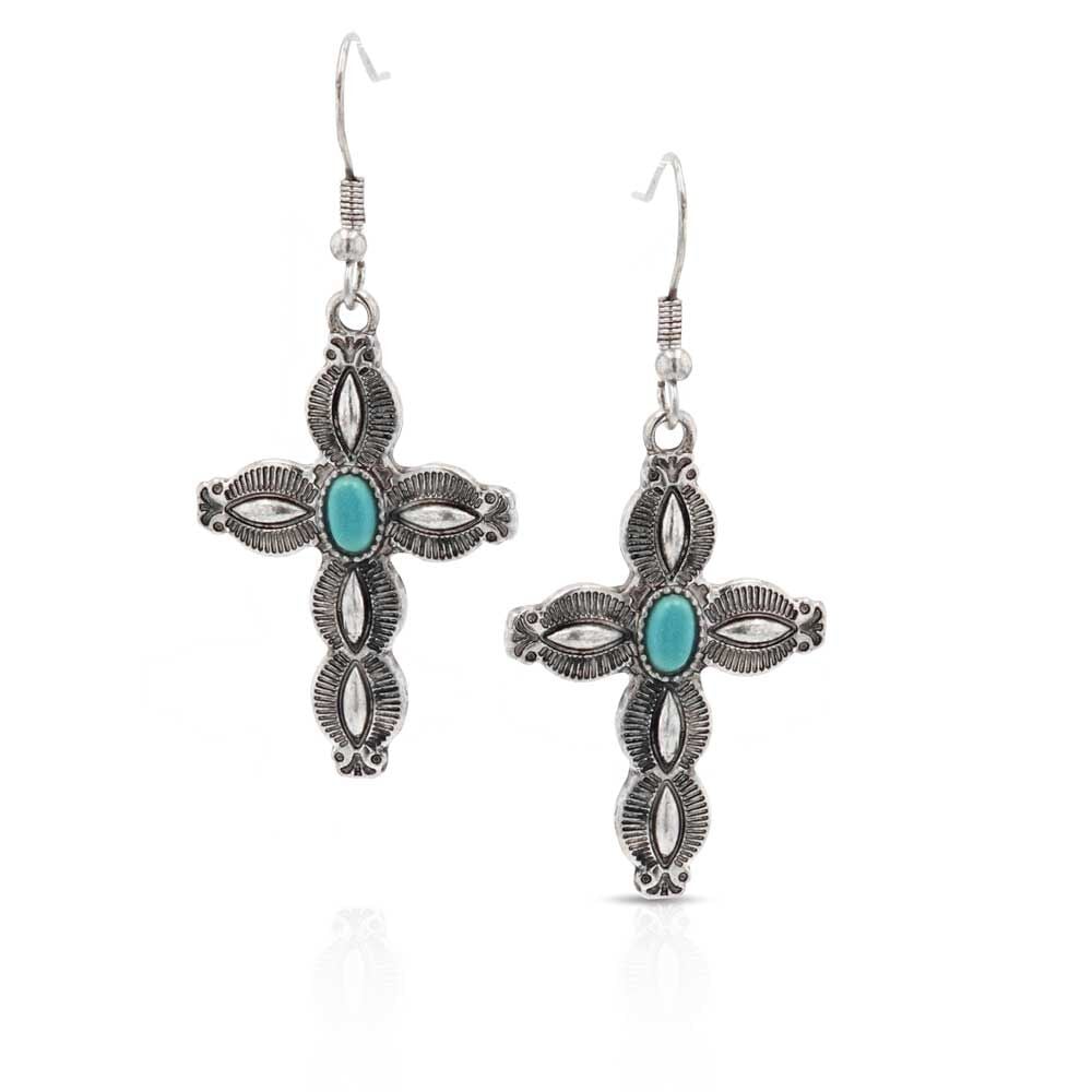 image of Faithful Expression Cross Attitude Earrings