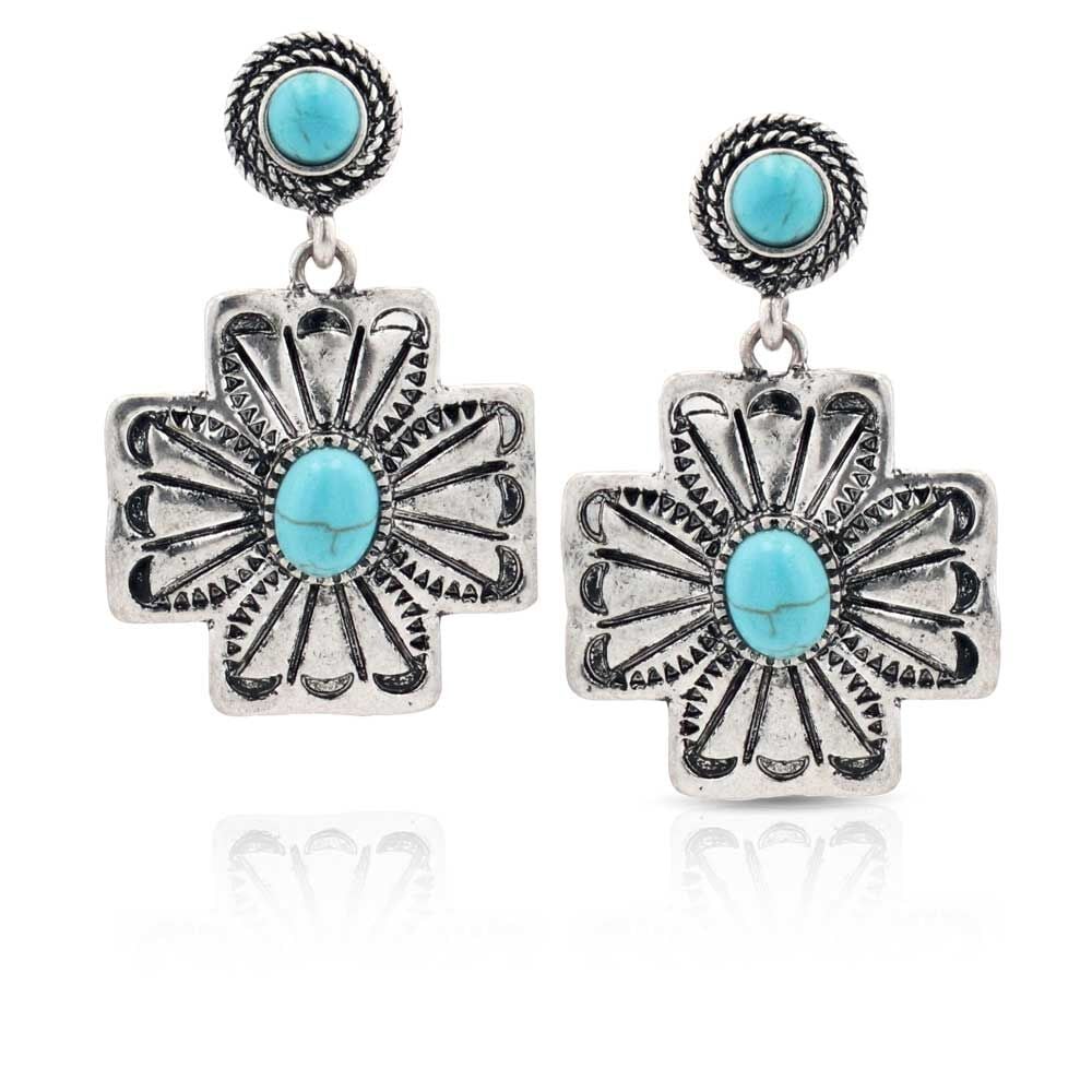 image of Petaled Turquoise Attitude Earrings
