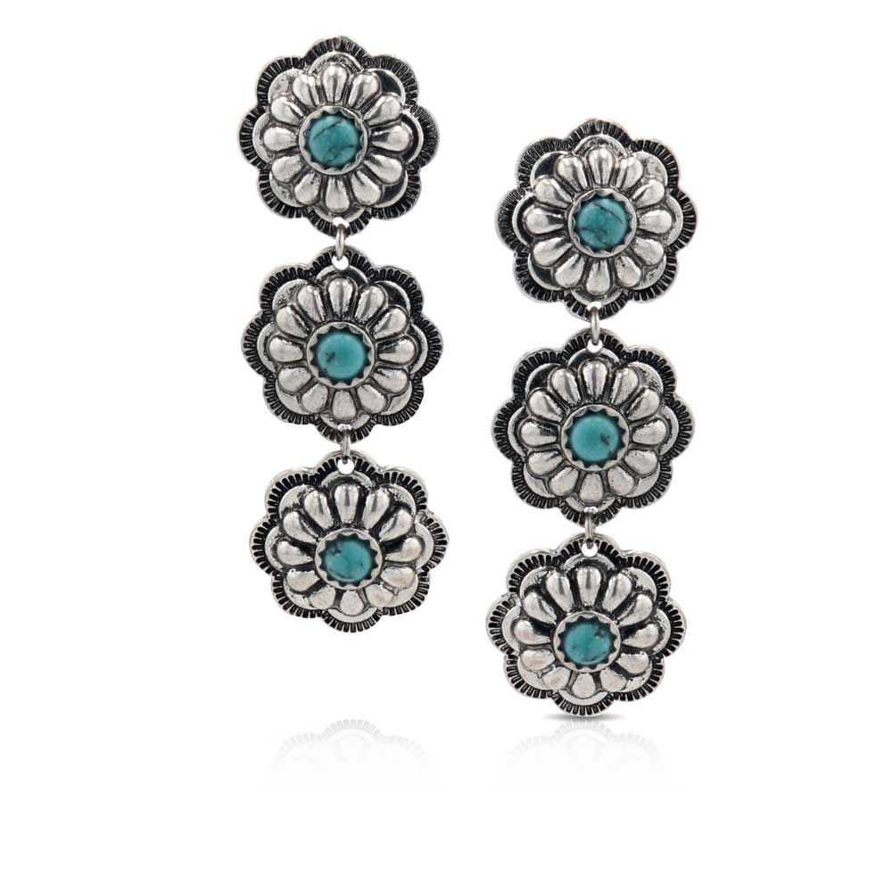 image of Triple Bloom Conchos Turquoise Attitude Earrings