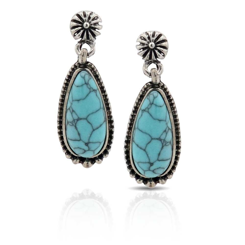 image of Blue Aster Turquoise Teardrop Attitude Earrings