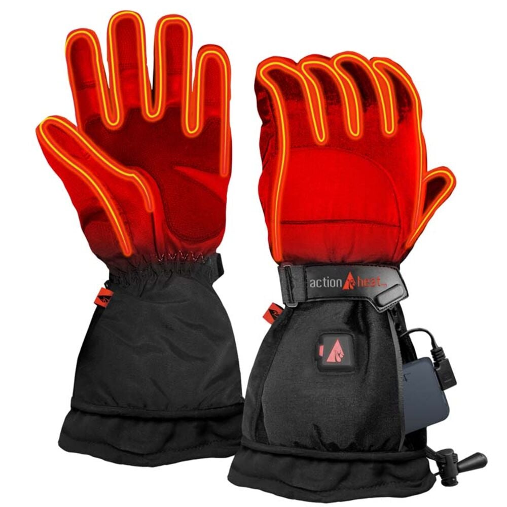 image of Men's 5V Battery Heated Snow Gloves- Black