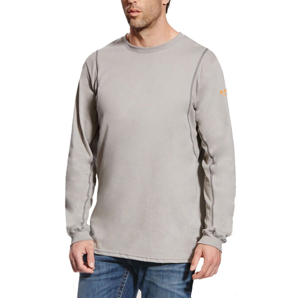 image of FR AC Crew T-ShirtAriat Men's Silver Fox FR AC Crew Long Sleeve T-Shirt