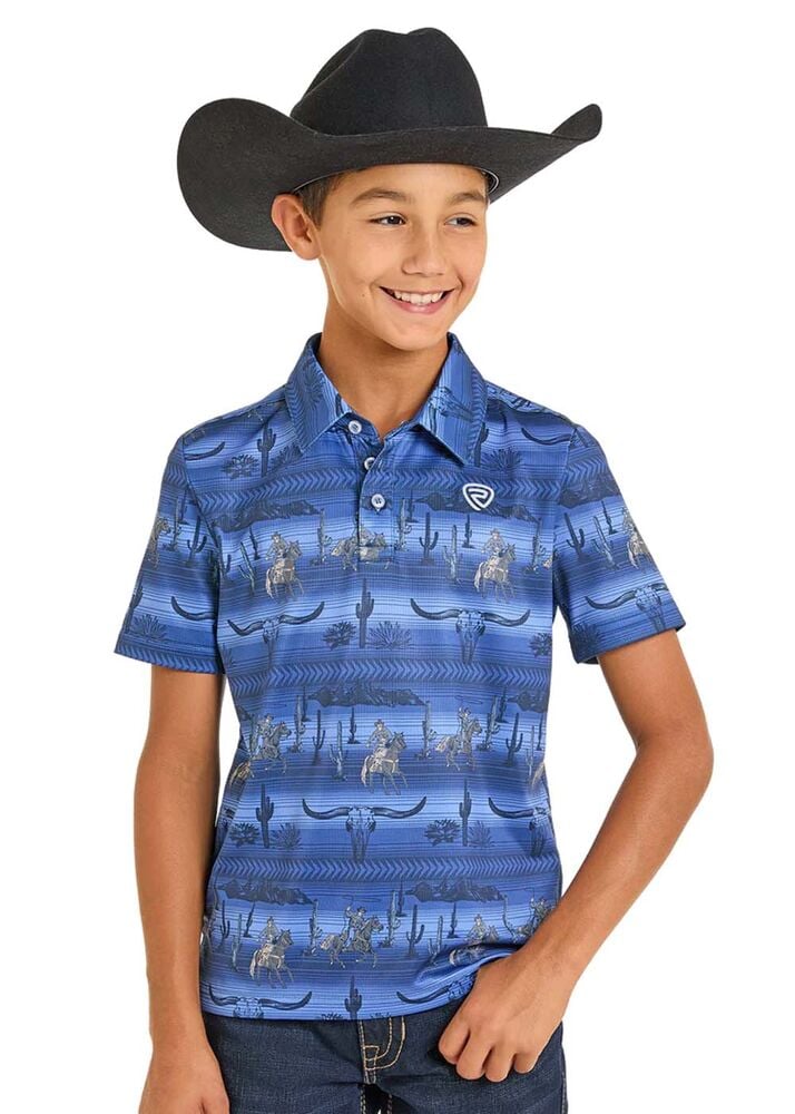 image of Boy's Western Desert Polo, Blue