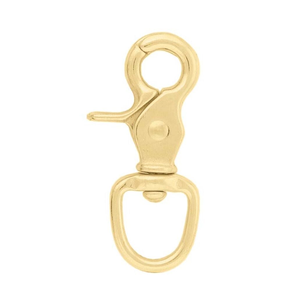 image of Round Scissor Snap- Solid Brass, 3/4 in