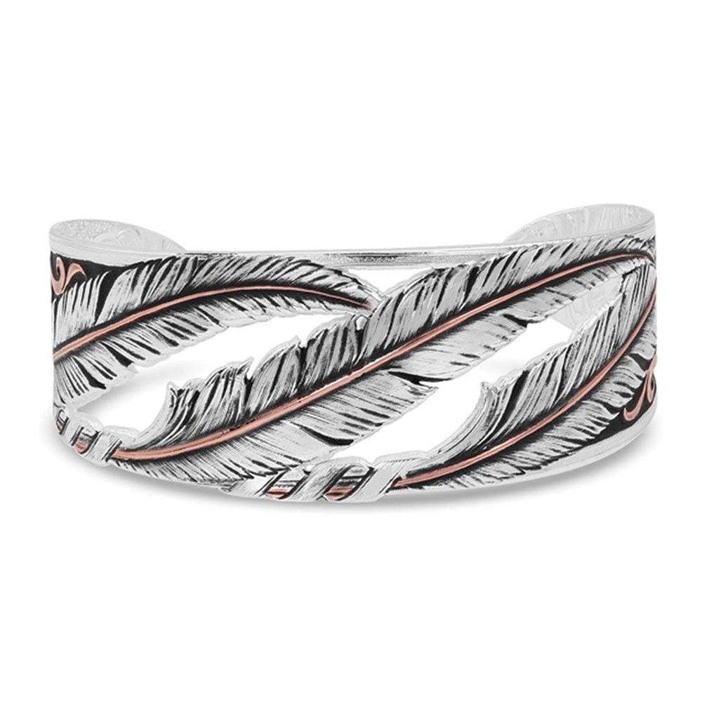 image of Wind Dancer Pierced Feather Cuff Bracelet