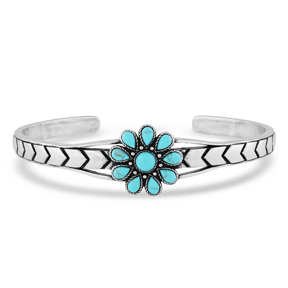 image of Blue SunflowerTurquoise Cuff Bracelet