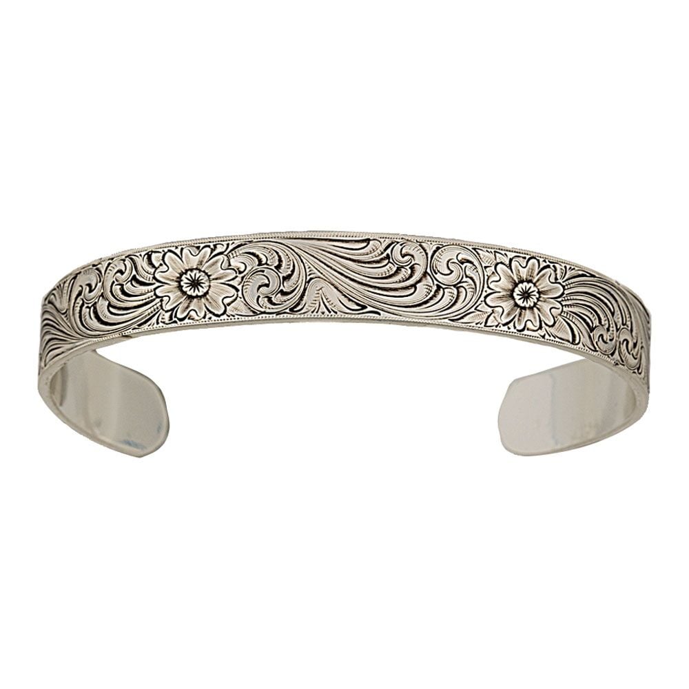 image of Antiqued Montana Classic Engraved Narrow Cuff Bracelet