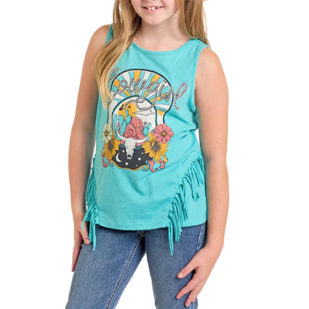 image of Girl's Cowgirl Fringe Tank