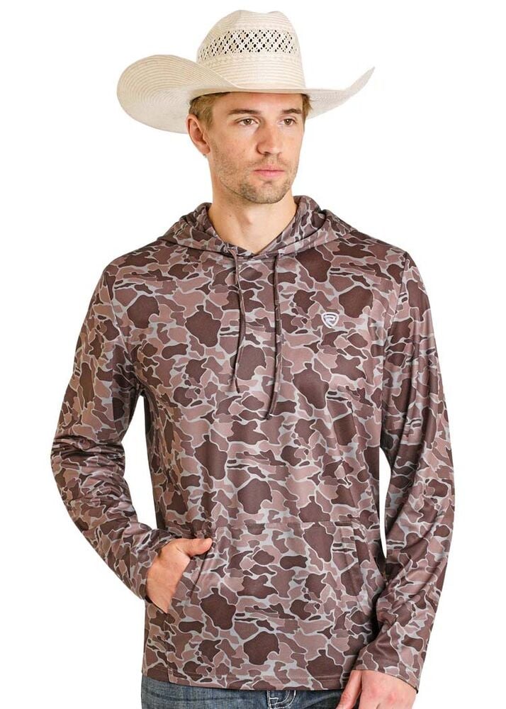 image of Men's Camo Performance Mesh Hoodie, Taupe