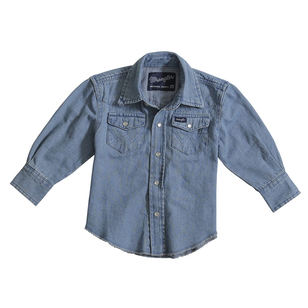 image of Boy's Long Sleeve Button Down Shirt, Blue Paisley