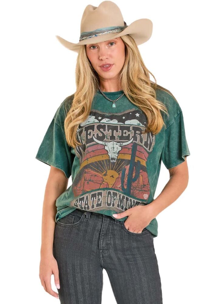 image of Women's Graphic Oversized T-Shirt, Green
