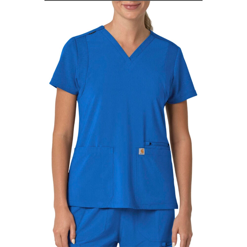 image of Women's Scrub Top- Cross-Flex, Four Pocket, Royal