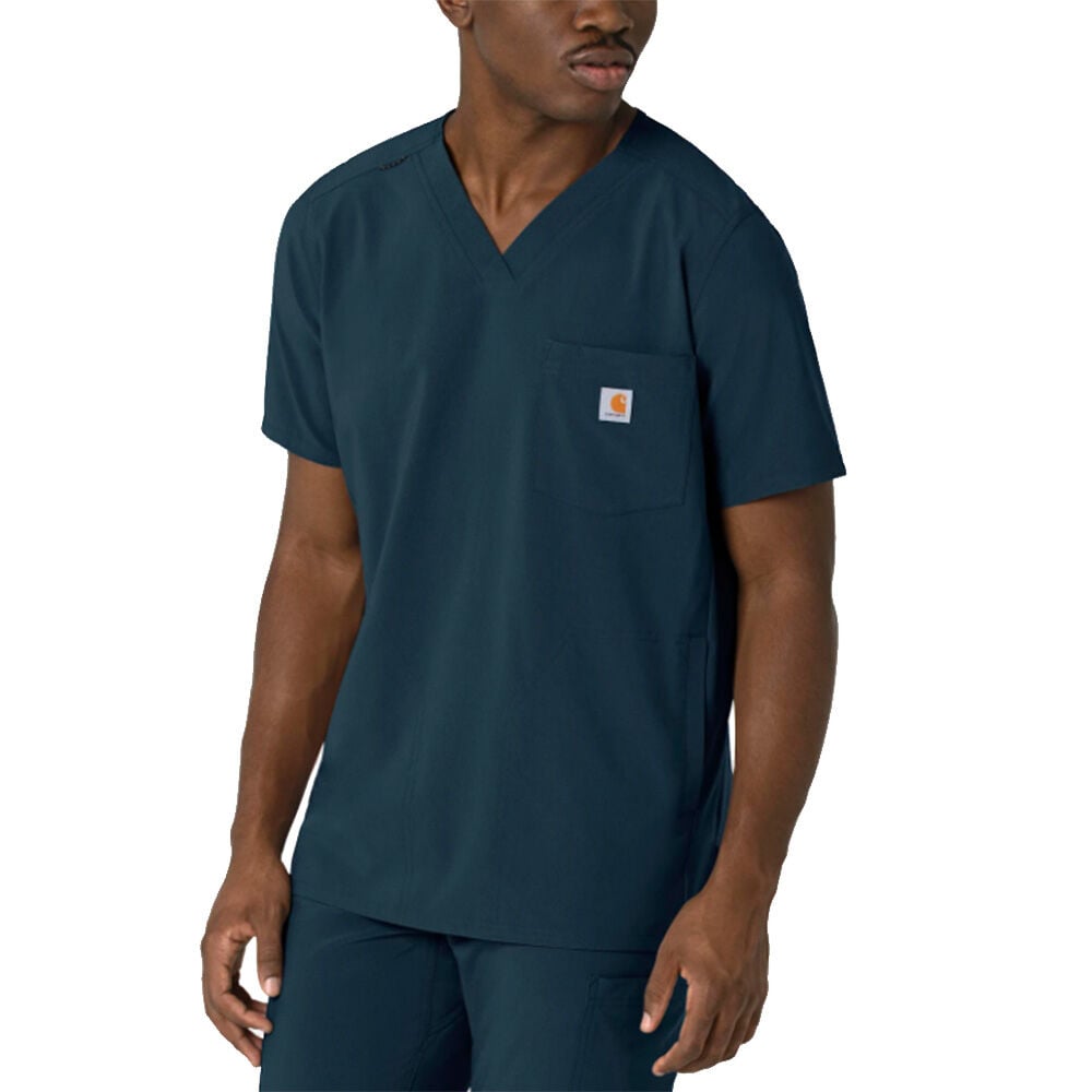 image of Men's Scrub Top- Cross-Flex, Three Pocket, Navy