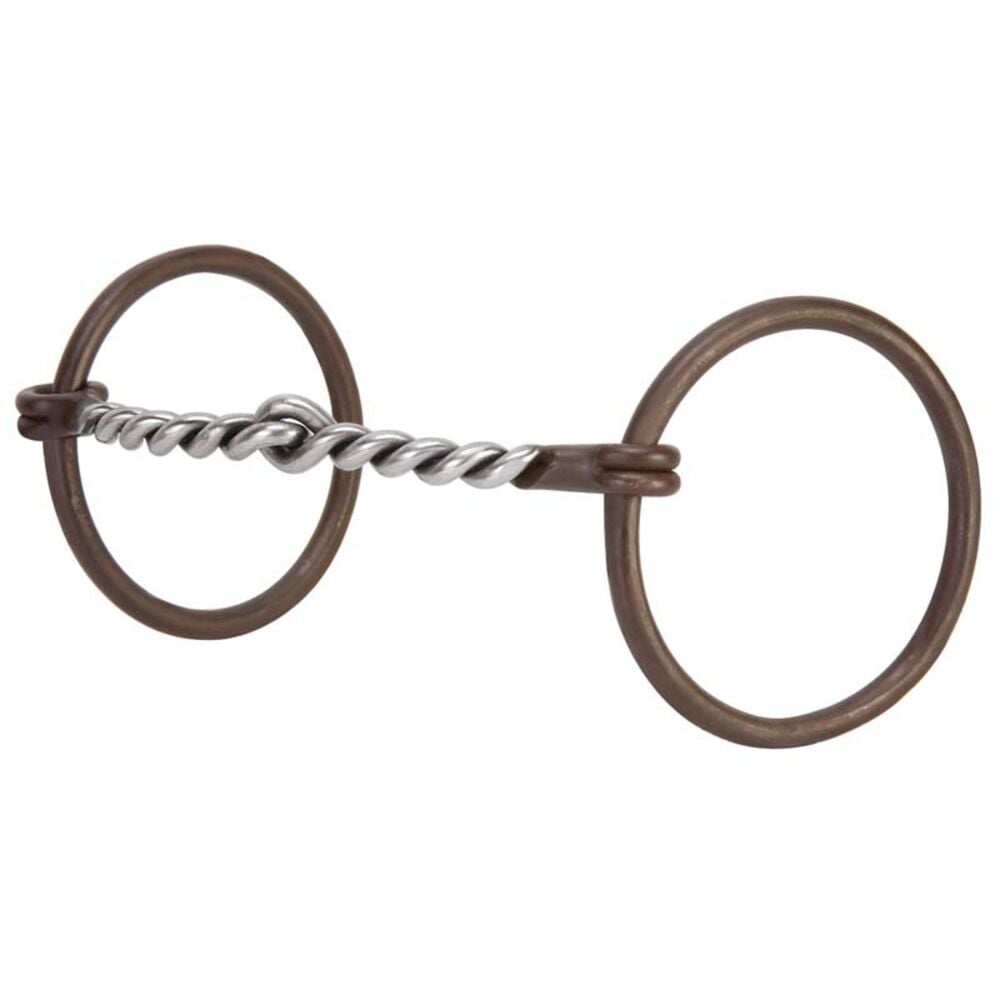 image of Professional Ring Snaffle Bit- 5 in Twisted Curved Mouth