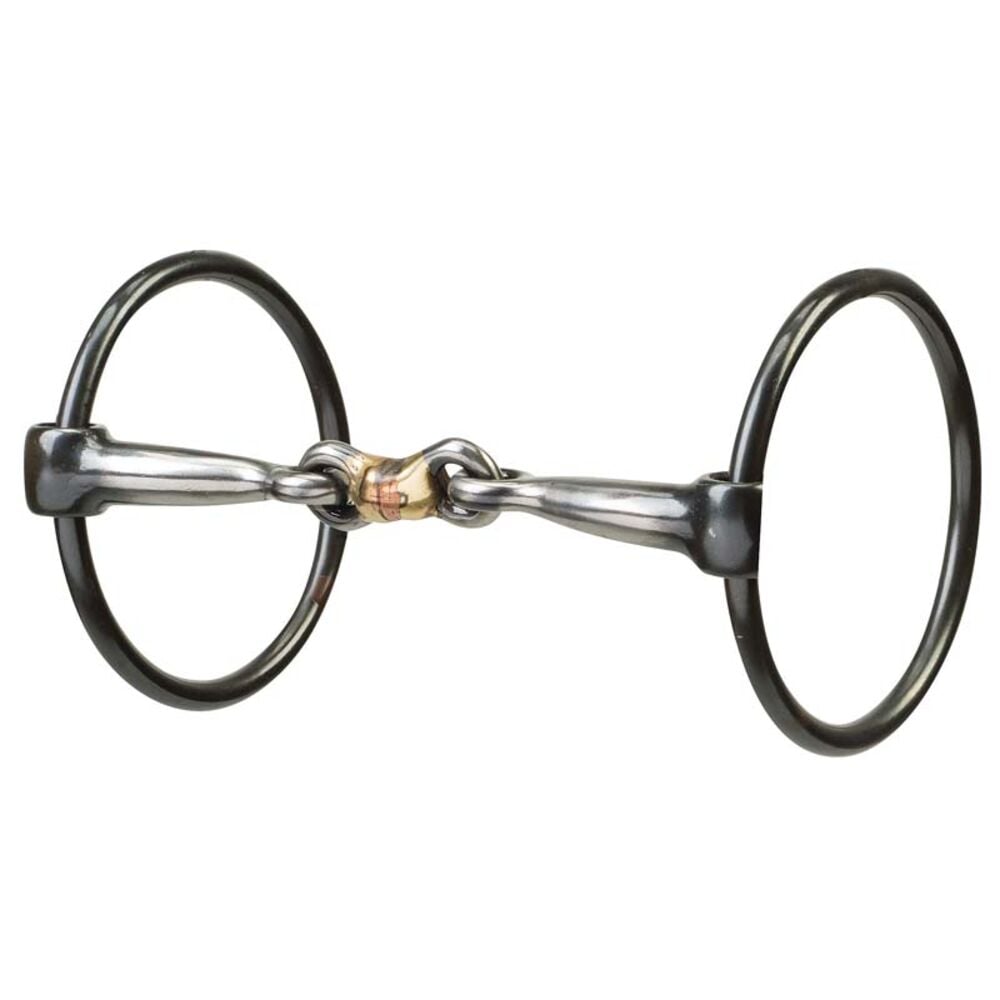 image of Ring Snaffle Bit with Sweet Iron Dogbone Mouth with Copper Inlay- 5 in