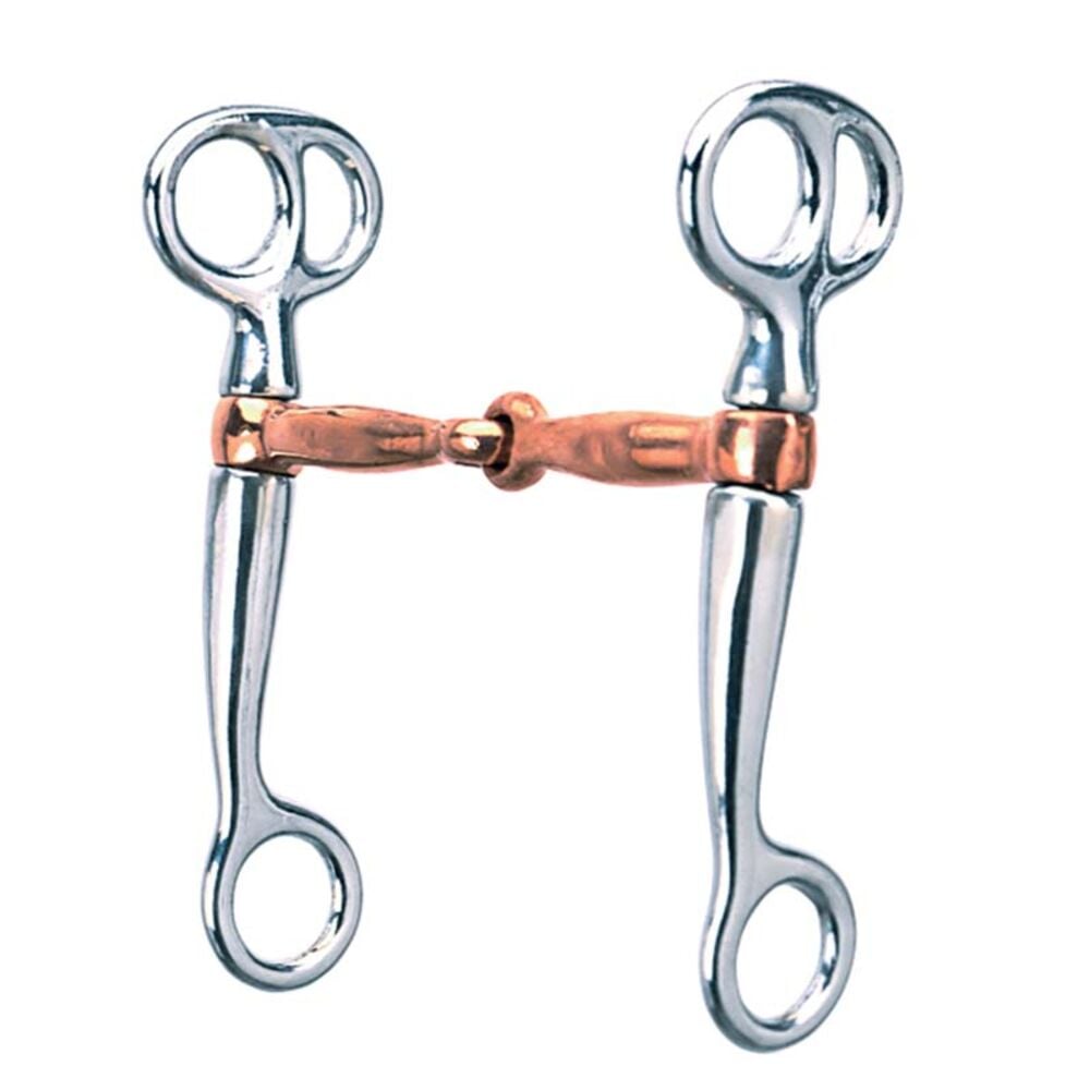 image of Chrome Plated Tom Thumb Snaffle Bit- Copper Plated Mouth, 5 in