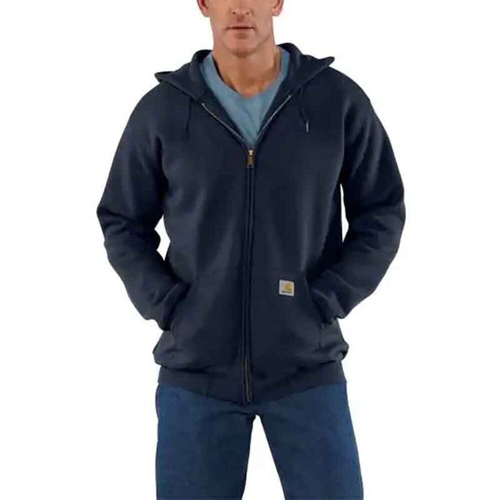 image of Men's Navy Midweight Hooded Zip-Front Sweatshirt