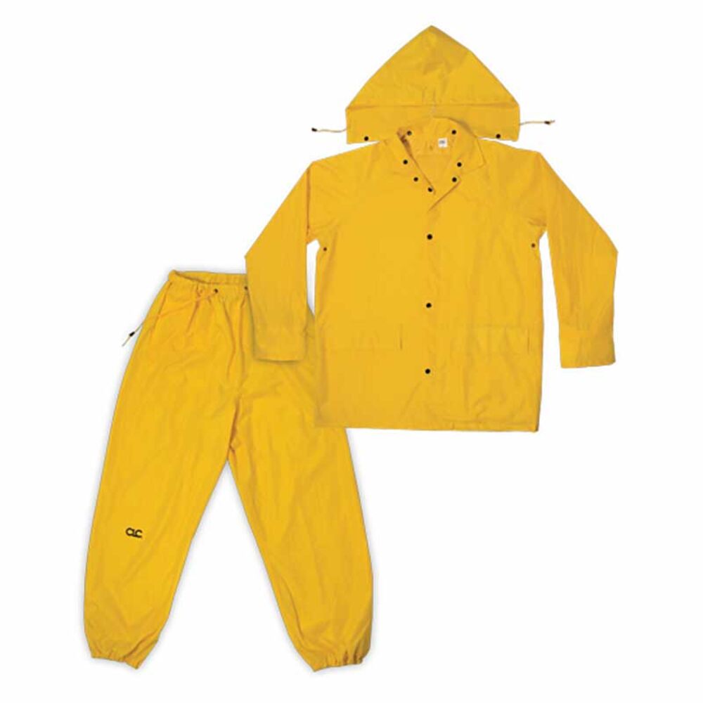 image of 3-Piece Mediumweight Yellow Polyester Rain Suit