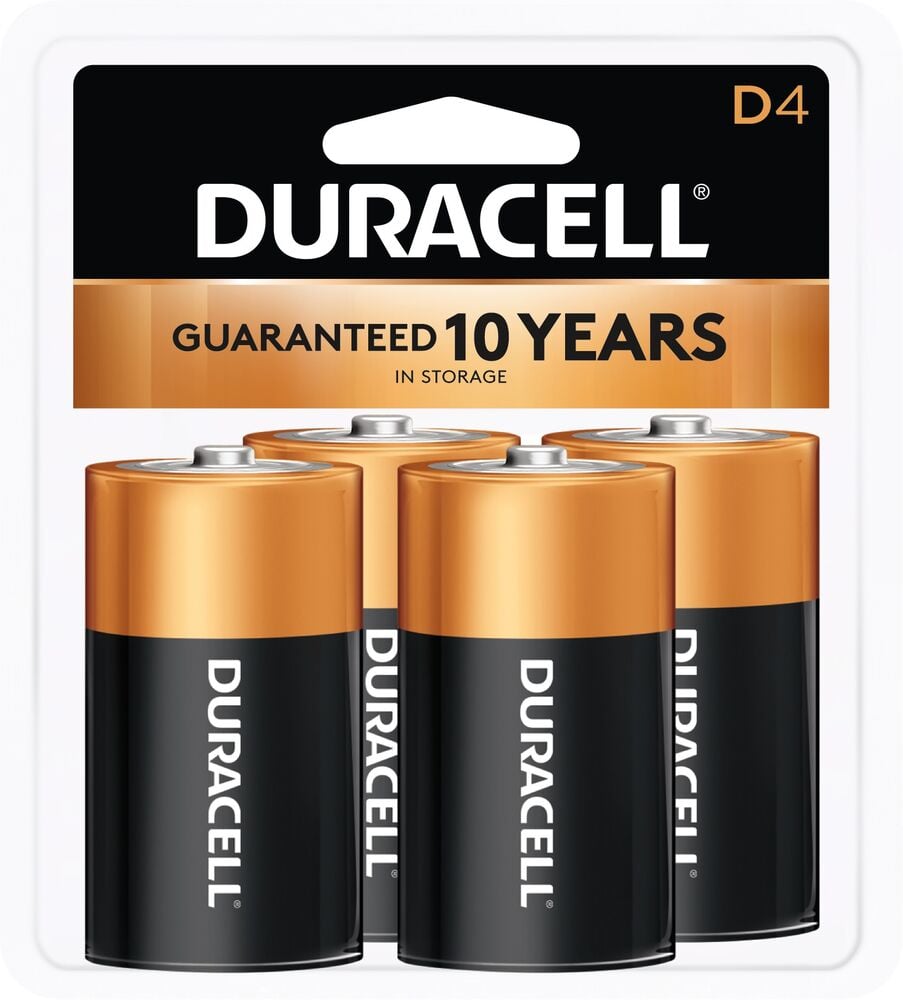 image of D Alkaline Battery, 4 Pack