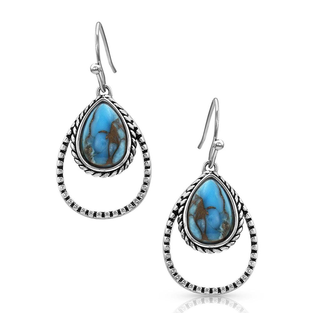 image of Double Rope Turquoise Earrings